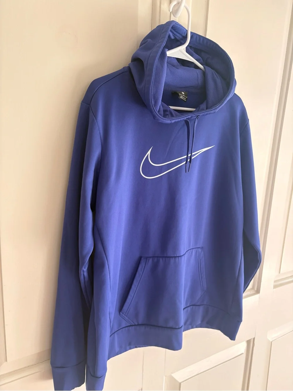 Nike Air Royal Blue Crewneck Hoodie with White Swoosh Xl